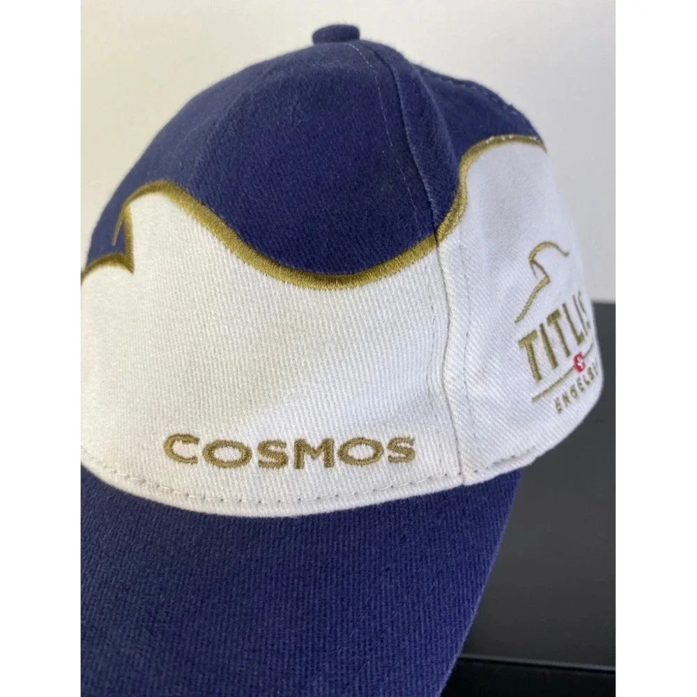 TITLIS Engelberg Cosmos Hat OS Blue White Gold Embroidery Switzerland Polydono